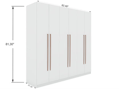 ReForm Creative Home Torino Modern Freestanding Wardrobe - White Free Delivery USA & Canada