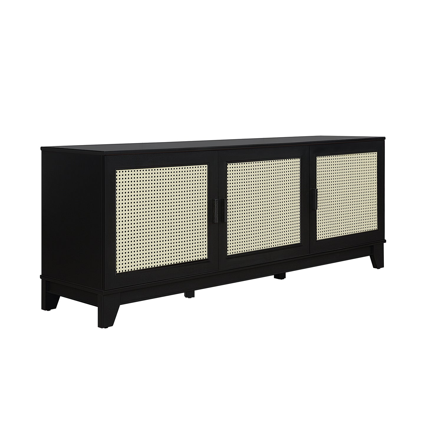 Drift 63" Faux Cane Storage TV Stand - Multiple Color Options