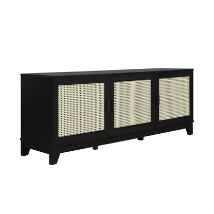 Drift 63" Faux Cane Storage TV Stand - Multiple Color Options