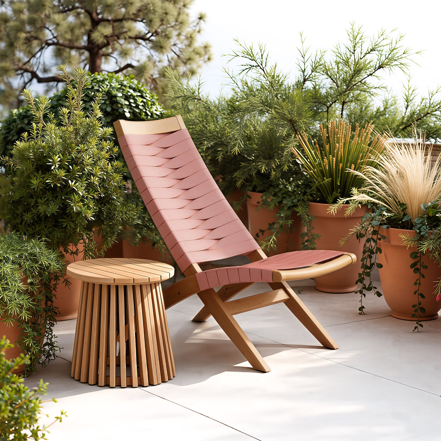 ReForm Creative Home-Olmo Outdoor Side Table - Natural. Free Delivery-USA & CANADA