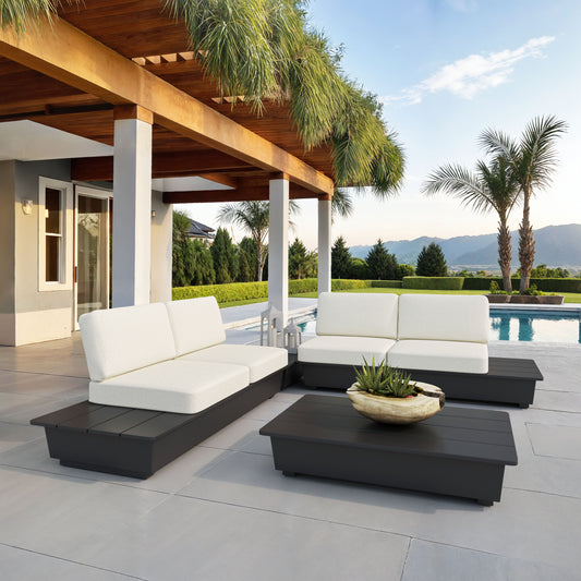 ReForm Creative Home-Arbor 2 Seater Modern Outdoor Sofa - Black. Free Delivery-USA & CANADA