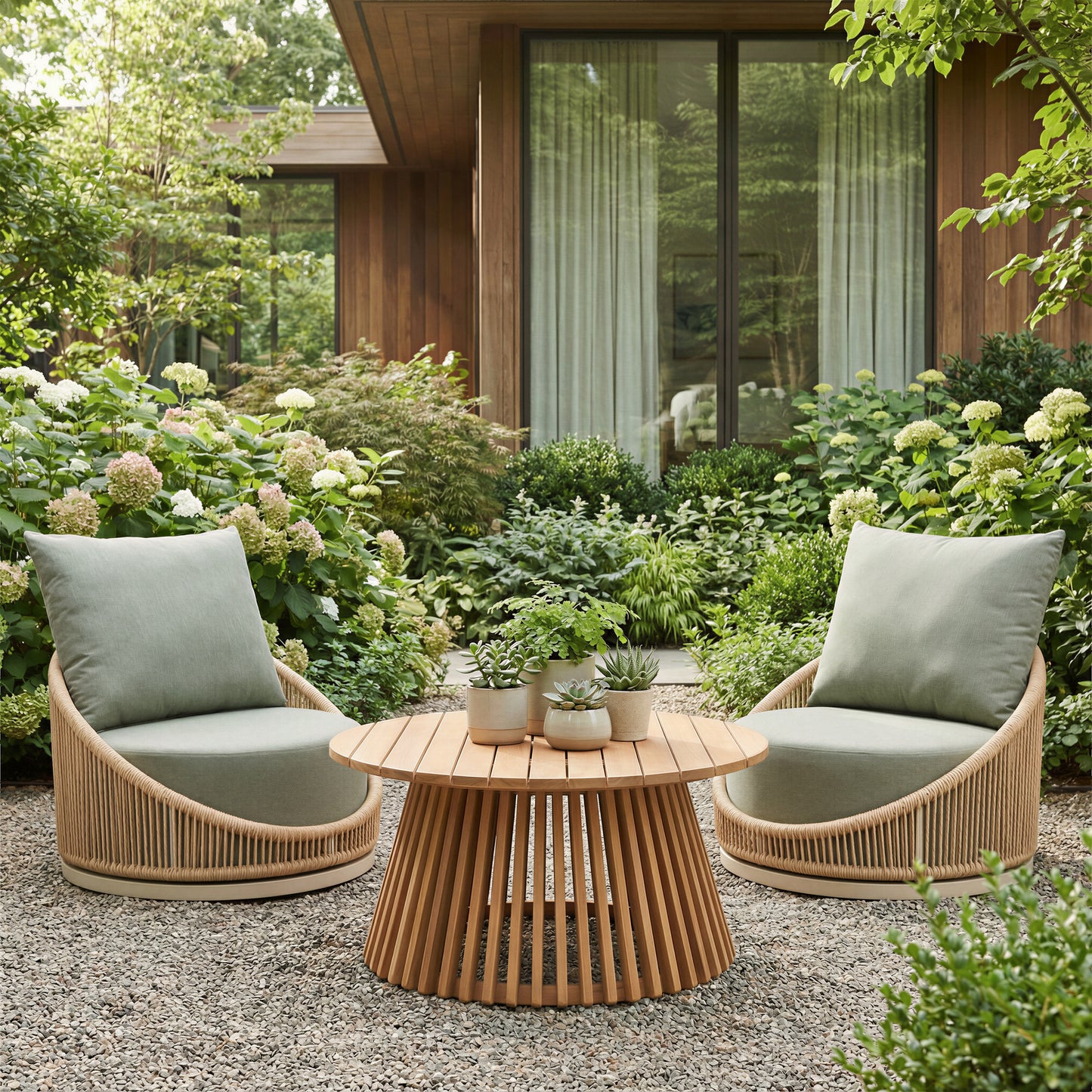 ReForm Creative Home Prairie Outdoor Swivel Chair - Natural. Free Delivery-USA & CANADA