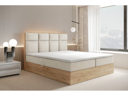 ReForm Creative Home Selva Upholstered Lift Storage Platform Bed - Cream Free Delivery USA & Canada