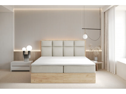 ReForm Creative Home Selva Upholstered Lift Storage Platform Bed - Cream Free Delivery USA & Canada