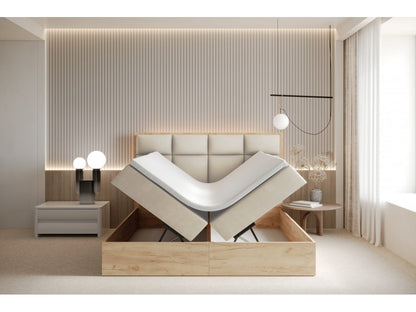 ReForm Creative Home Selva Upholstered Lift Storage Platform Bed - Cream Free Delivery USA & Canada