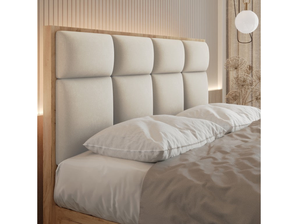 ReForm Creative Home Selva Upholstered Lift Storage Platform Bed - Cream Free Delivery USA & Canada