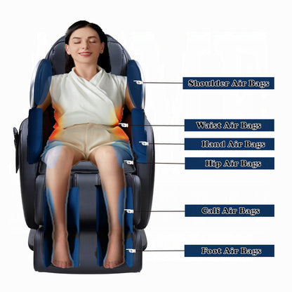 Maalish Power Recliner w/Lift, Heating & Massage - Black