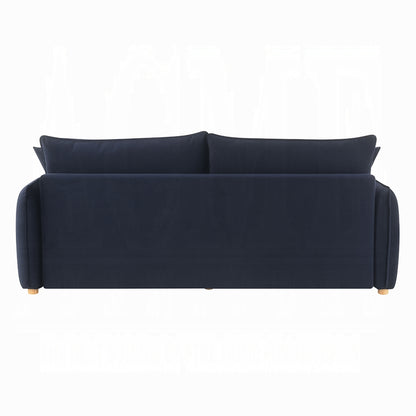 Bica Velvet Condo Size Sleeper Sofa w/Storage - Navy Blue