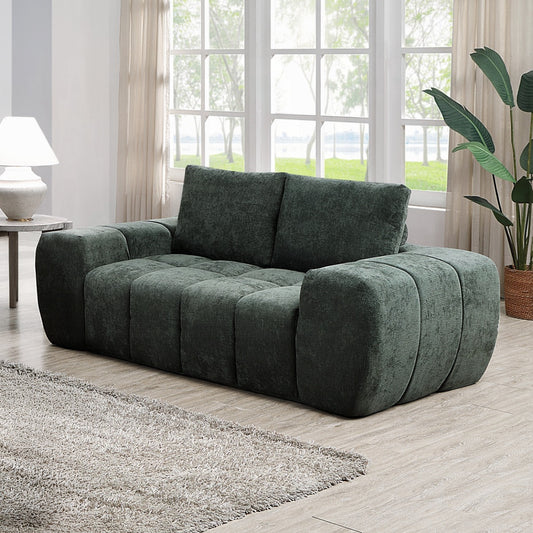 ReForm Creative Home Cushy Condo Size 2 & 3 Seater Plush Sofas - Dark Green-Free Delivery-USA & CANADA