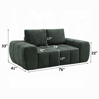 Cushy Condo Size 2 & 3 Seater Plush Sofas - Dark Green