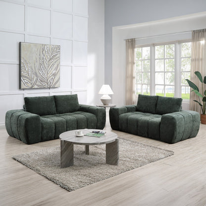 ReForm Creative Home Cushy Condo Size 2 & 3 Seater Plush Sofas - Dark Green-Free Delivery-USA & CANADA