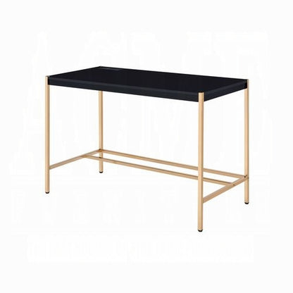 Lunar Elegant Multi-Purpose Desk w/USB Port - Black/Gold