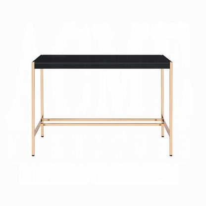 Lunar Elegant Multi-Purpose Desk w/USB Port - Black/Gold