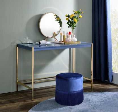 Lunar Elegant Multi-Purpose Desk w/USB Port - Blue/Gold