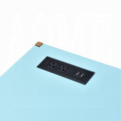Lunar Elegant Multi-Purpose Desk w/USB Port - Aqua/Gold