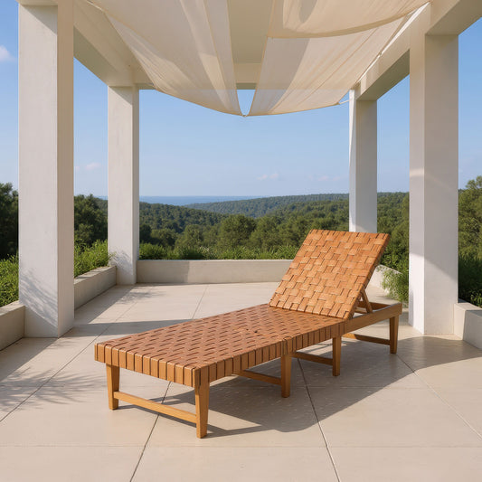 ReForm Creative Home Brisa Outdoor Chaise Lounger - Brown. Free Delivery-USA & CANADA