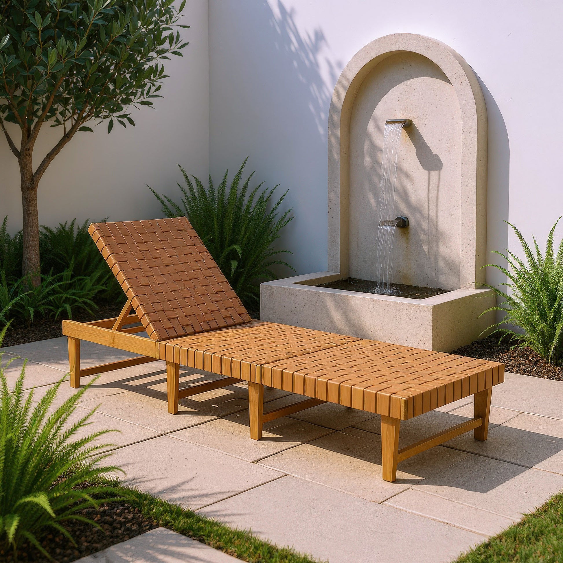 ReForm Creative Home Brisa Outdoor Chaise Lounger - Brown. Free Delivery-USA & CANADA