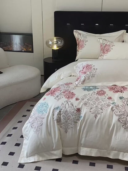 Talia 400 TC 100% Cotton Duvet Set - Beige