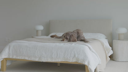 Luna Tool Free Upholstered Double Bed - Beige
