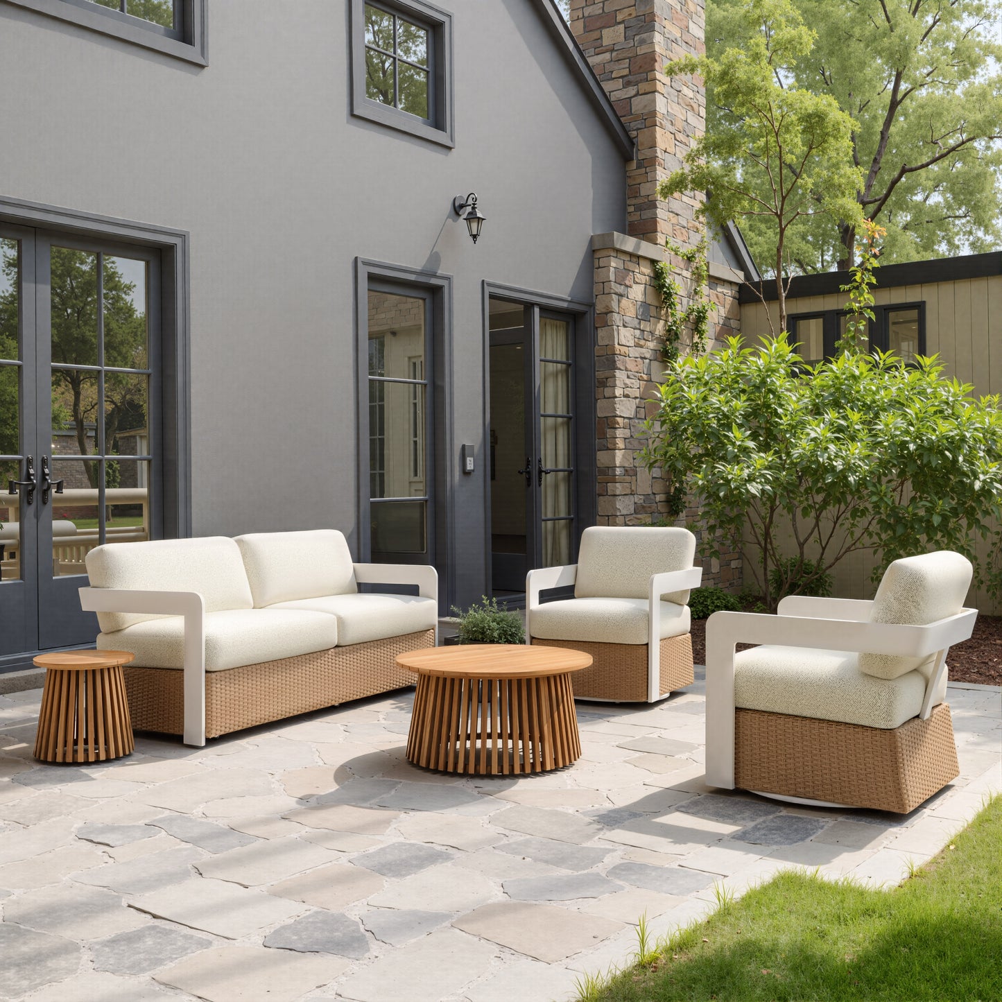 ReForm Creative Home-Olmo Outdoor Side Table - Natural. Free Delivery-USA & CANADA